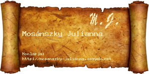 Mosánszky Julianna névjegykártya